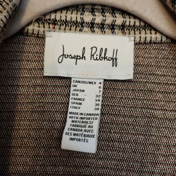 Joseph Ribkoff Black and White Plaid Button-Down Shirt - Picture 3 of 6